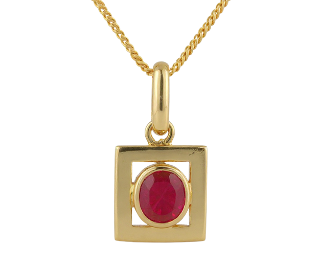 18KT GOLD PENDANT SET WITH 01 RUBY 